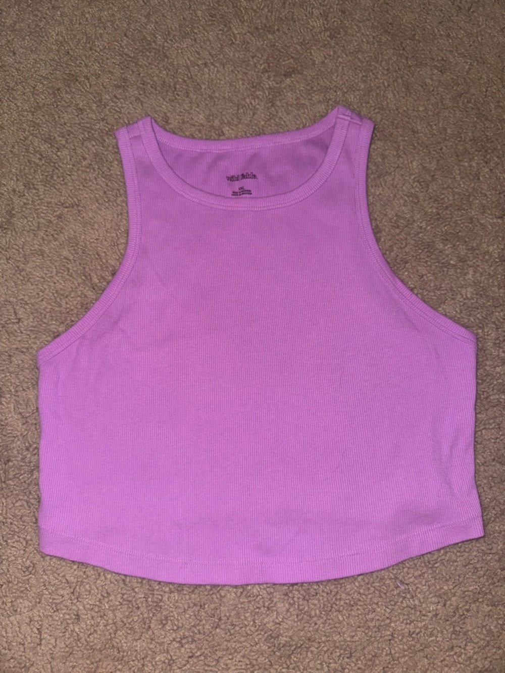 wild fable Purple Ribbed Cropped Tank